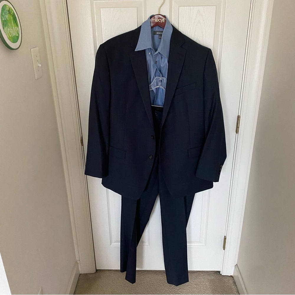 Ralph Lauren 2 piece suit - dark grey and blue 44R jacket and 36 W x 32 L pants